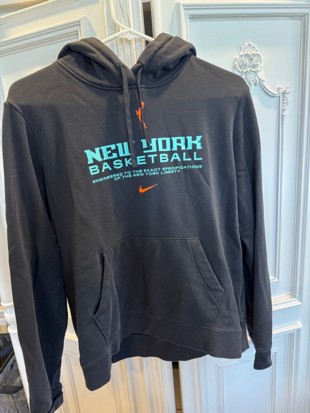 Nike New York Liberty Black Hoodie with Teal and Orange New York Basketball Logo